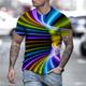 Men's T shirt Tee Tee Graphic Optical Illusion Round Neck Green / Black Light Green Pink Red Purple 3D Print Daily Short Sleeve Print Clothing Apparel Exaggerated Basic