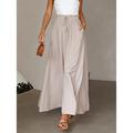 Women's Wide Leg Linen Pants Pants Trousers Cotton Linen Shamrock Side Pockets Wide Leg Full Length Fashion Casual Daily Black White S M Spring Summer