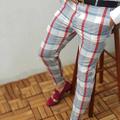Men's Trousers Chinos Jogger Pants Plaid Dress Pants Side Pockets Plaid Checkered Lattice Stretch Soft Business Daily Fashion Streetwear Black White Stretchy