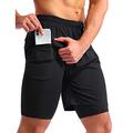 Men's Athletic Shorts Compression Shorts Running Shorts Gym Shorts Going out Weekend Breathable Quick Dry Pocket Elastic Waist 2 in 1 Plain Short Gymnatics Activewear Black Yellow