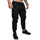 Men's Cargo Pants Cargo Trousers Trousers Drawstring Elastic Waist Solid Color Full Length Casual Daily Cotton 100% Cotton Streetwear Basic Black White