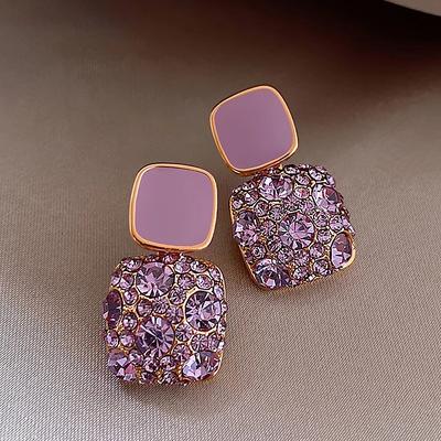 1 Pair Stud Earrings Drop Earrings For Women's Birthday Party Evening Gift Rhinestone Alloy Vintage Style Fashion Diamond