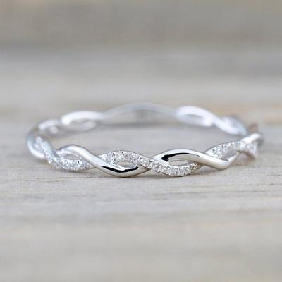 diamond twist ring couple ring simple fashion ladies jewelry