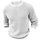 Men's Knitwear Pullover Waffle Knit Regular Knit Plain Crew Neck Modern Contemporary Casual Work Daily Wear Clothing Apparel Fall Winter Black White S M L