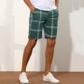 Men's Shorts Chino Shorts Bermuda shorts Work Shorts Pocket Straight Leg Plaid Checkered Comfort Short Formal Work Casual Streetwear Stylish Black Brown