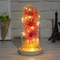 Sunflower Gifts Artificial Sunflower In Glass Dome With Led Light Strip For Birthday Anniversary Home Decor Scene Decor