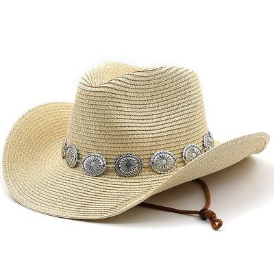 Women's Cowboy Hats Metal Carving Band Western Hats