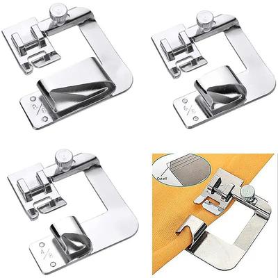 3pcs Rolled Hem Presser Foot Set, Wide Hemmer Foot Kit Includes 1/2inch, 3/4inch And 1inch Presser Feet, Compatible With Singer, Brother, Babylock, Euro-Pro, Janome And More