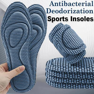 1pair 5D Memory Foam Orthopedic Insole, Men's Shoes Women's Nano Antibacterial Deodorant Insole Sweat Absorption Running Pad Massage Sports Insole Foot Orthopedic Sole Running Accessories