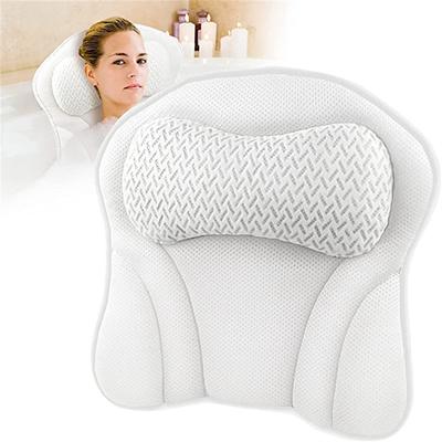 Bath Pillow for Tub Comfort Bathtub Pillow Ergonomic Bath Pillows for Tub Neck and Back Support with 6 Suction Cups Ultra-Soft 4D Air Mesh Design SPA Tub Bath Pillow for Women Men