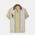 Christmas Poker Shirt Mens Graphic Summer Hawaiian Bowling Striped Prints Cuban Collar Apricot Casual Short Sleeve Button Down Ace Spades Party Beige Cotton Button-Down