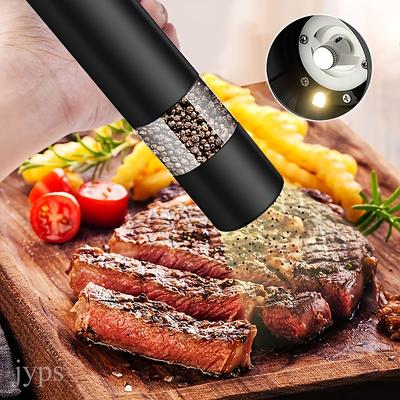 Electric Salt Pepper Grinders Stainless Steel Automatic Gravity Herb Spice Mill Automatic Pepper Grinder Battery Powered Electric Salt Grinder Adjustable Coarseness