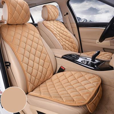 2PCS Universal Front Car Seat Cover Four Seasons Auto Interior Accessories Flocking Cloth Cushion Car Seat Protector Easy to Install with Built-in Storage Pockets Keep Warm