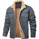 Men's Winter Coat Winter Jacket Fleece Jacket Work Jacket Daily Wear Vacation Warm Pocket Button-Down Winter Solid / Plain Color Comfort Leisure Turndown Dark-Gray Black Dark Blue Military Green