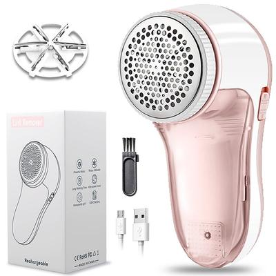 Fabric Shaver and Lint Remover with Cleaning Brush and Replaceable Stainless Steel Blades Sweater Epilator USB Charger to Remove Lint from Clothes