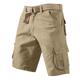 Men's Cargo Shorts Shorts Hiking Shorts Leg Drawstring Multi Pocket Plain Wearable Knee Length Casual Daily Holiday 100% Cotton Sports Fashion Army Yellow Grass Green