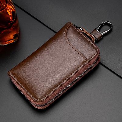 Genuine Leather KeyChain Unisex Key Bag Multifunction Organizer Wallet Holder Smart Housekeeper Car Small Key Case Keys Pouch