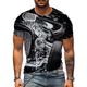 Men's T shirt Tee Machine Round Neck Silver Black / White Black / Gray Black Brown 3D Print Outdoor Street Short Sleeve Print Clothing Apparel Sports Fashion Designer Sportswear