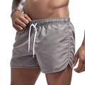 Men's Board Shorts Swim Shorts Swim Trunks Drawstring Solid Colored Quick Dry Lightweight Running Swimming Pool Classic Casual / Sporty Black White