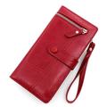 Women's Wallet Credit Card Holder Wallet PU Leather Shopping Daily Zipper Lightweight Durable Anti-Dust Solid Color Black Pink Red