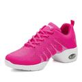 Women's Dance Sneakers Training Performance HipHop Sneaker Thick Heel Lace-up Adults' White Black Fuchsia