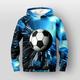 Kids Boys World Cup Hoodie Pullover Football Long Sleeve Pocket Children Top Casual Hoodie Sports Daily Blue Winter 3-12 Years