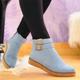 Women's Boots Motorcycle Boots Plus Size Outdoor Work Daily Solid Color Booties Ankle Boots Winter Zipper Platform Wedge Heel Round Toe Elegant Classic Walking Suede Zipper Black Blue Brown