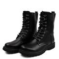 Men's Boots Combat Boots Mid-Calf Boots Biker boots Vintage Classic British Daily Nappa Leather Breathable Mid-Calf Boots Black Brown Fall Winter