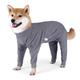 Size XS to 3XL, 2 Colors Dog Onesie Long Sleeve, Full Cover Pet Pajamas, Dog Plaid Shirt, Lightweight Dog Jumpsuit Grey Small