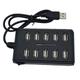 Portable 1PC General Purpose Work Home With Switch ABS Plastic Double Row Ten Port USB HUB