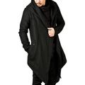 Men's Trench Coat Hooded Cloak Outdoor Daily Wear Fall Winter 100% Cotton Outerwear Clothing Apparel Fashion Streetwear Plain Hooded