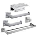 Bathroom Hardware Accessory Set,Stainless Steel Contain with Towel Bar,Robe Hook, Toliet Paper Holder and Bathroom Rack Wall Mounted Polished/Brushed/Painted Finishes