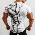 Graphic Muscle Crack Designer Casual Subculture Men's 3D Print T shirt Tee Sports Outdoor Holiday Going out T shirt White 1 White Short Sleeve Crew Neck Shirt Spring Summer Clothing Apparel S M L