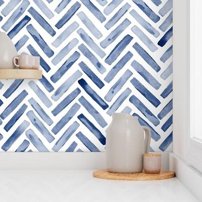 Cool Wallpapers Wall Mural Geometric Wallpaper Minimalist Herringbone Black White Peel and Stick Wallpaper Removable Pvc/Vinyl Self Adhesive 17.7x118(45cmx300cm)
