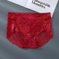 Women's Sexy Panties Brief Underwear 1pc / pack Underwear Fashion Sexy Lace Lace Nylon Mid Waist Sexy Black Red White S M L