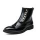 Men's Boots Chelsea Boots Button Boots Brogue Dress Shoes Business British Wedding Party Evening St. Patrick's Day Patent Leather Synthetics Booties / Ankle Boots Buckle Black Green Color Block