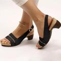 Women's Sandals Block Heel Sandals Plus Size Ankle Strap Sandals Work Daily Solid Color Summer Kitten Heel Sexy Minimalism Faux Leather Buckle Black White Red