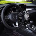 3 Pcs Car Universal Steering Wheel Cover Anti-Slip Embossing Leather Auto Steering Wheel Cover