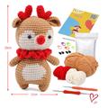 Crochet Kit for Beginners, Crocheting Animals Kits w Step-by-Step Video Tutorials, Knitting Starter Pack for Adults and Kids Handmade DIY Knitted Wool with Deer Doll Hook Music Material Bag