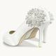 Women's Heels Wedding Shoes Lolita Wedding Party Wedding Heels Bridal Shoes Bridesmaid Shoes Satin Flower Platform Stiletto Peep Toe Elegant Satin Loafer White