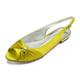 Women's Wedding Shoes Plus Size Bridal Shoes Side-Draped Flat Heel Peep Toe Slingback Satin Black White Ivory