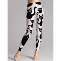 Women's Leggings Normal Polyester Animal Black White 3D Print High Waist Ankle-Length Holiday
