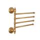 Multifunction Towel Rack Electroplated Brass Bathroom Shelf with 4 Rods Wall Mounted 1pc