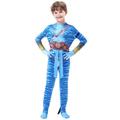 Kids Avatar: The Way of Water Neytiri Jake Sully Zentai Suits Blue Bodysuits Onesie Cosplay Costume Boys Girls' Movie Cosplay Halloween Carnival World Book Day Costumes