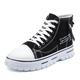Men's Sneakers Skate Shoes High Top Sneakers Comfort Shoes Walking Casual Daily Canvas Mid-Calf Boots Lace-up Black Blue Spring Fall