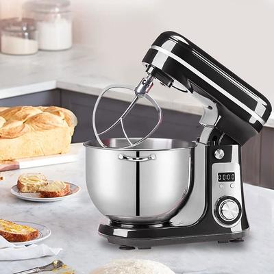 Kitchen Electric Stand Mixer 6-Speed Tilt-Head Food Mixer with 6.5-QT Stainless Steel Bowl Dough Hook Flat Beater Anti-Splash Cover