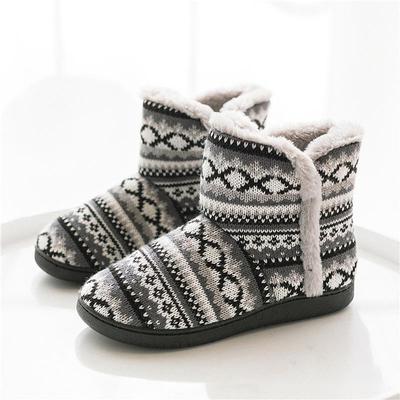 Men's And Women's Boot Slipper Knit Fleece Lined Home Slippers Soft Warm Fuzzy Anti-Skid House Slipper Boots with Memory Foam for Christmas Winter Indoor/Outdoor