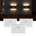 LED Motion Sensing Wall Light Intelligent Linkage PIR Emergency Night Light USB Rechargeable Suitable for Stairs Bedrooms Doorways Corridors Cabinets Bathroom Lighting 1/3pcs