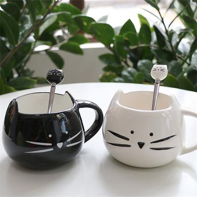 Little Black Cat Mug Nordic Creative Cute Ceramic Cup Coffee Cup Couple Water Cup