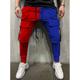 Men's Skinny Joggers Tapered pants Trousers Casual Pants Patchwork Drawstring Elastic Waist Solid Colored Sports Full Length Casual Daily Streetwear Sports Chino Slim Black-White White Blue